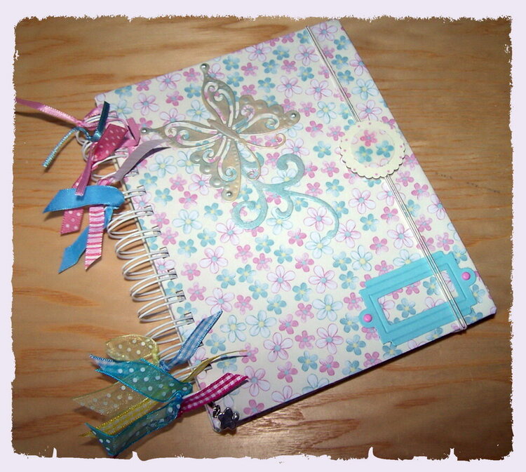 Writing Pad Flowers with Butterfly