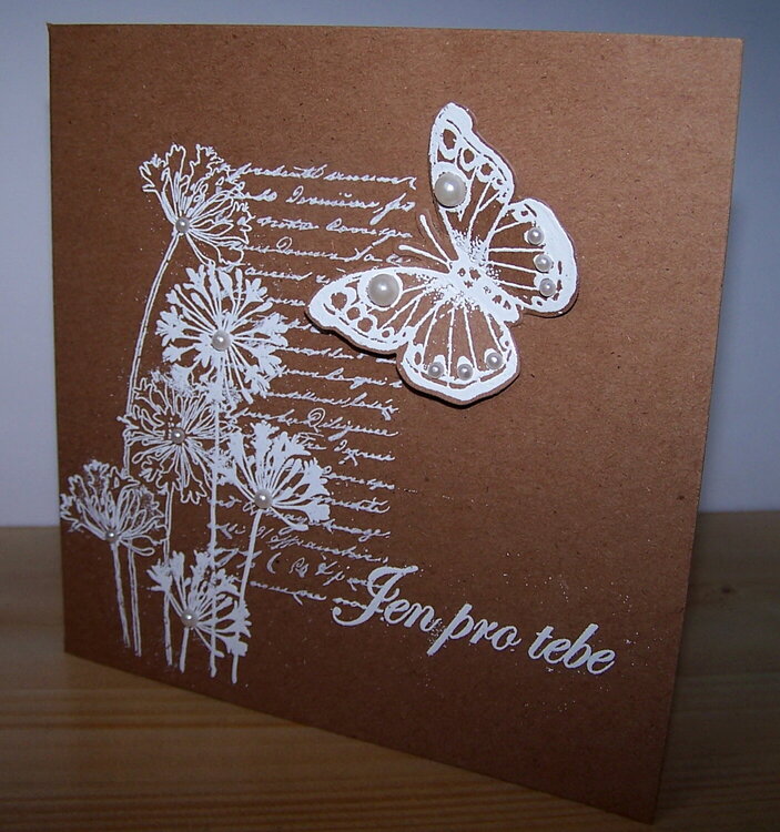 Card with white butterfly