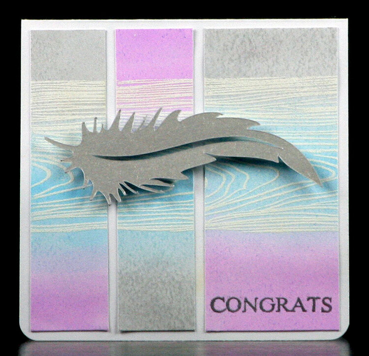 Silver Feather Congrats Card