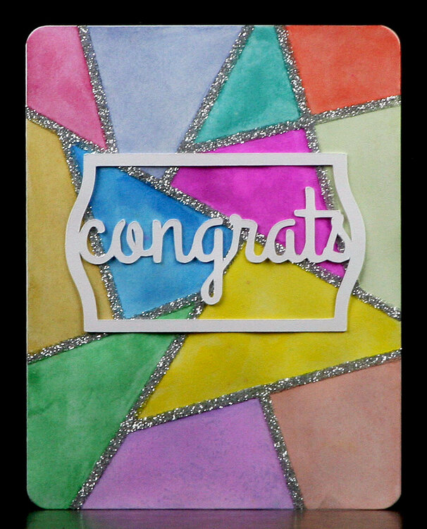 Watercolor Stained Glass Effect Card