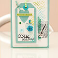 One of a kind card with watercolour tag