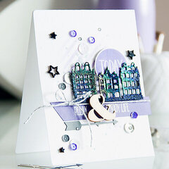 Clean & Simple Die Cutting #34. Modern Night Life Relax & Enjoy Life Card