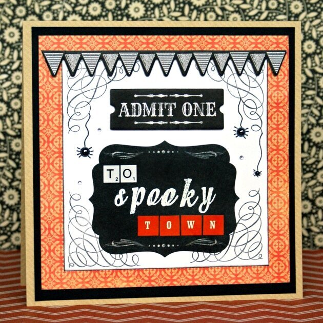 Admit One To Spooky Town (Halloween Card)