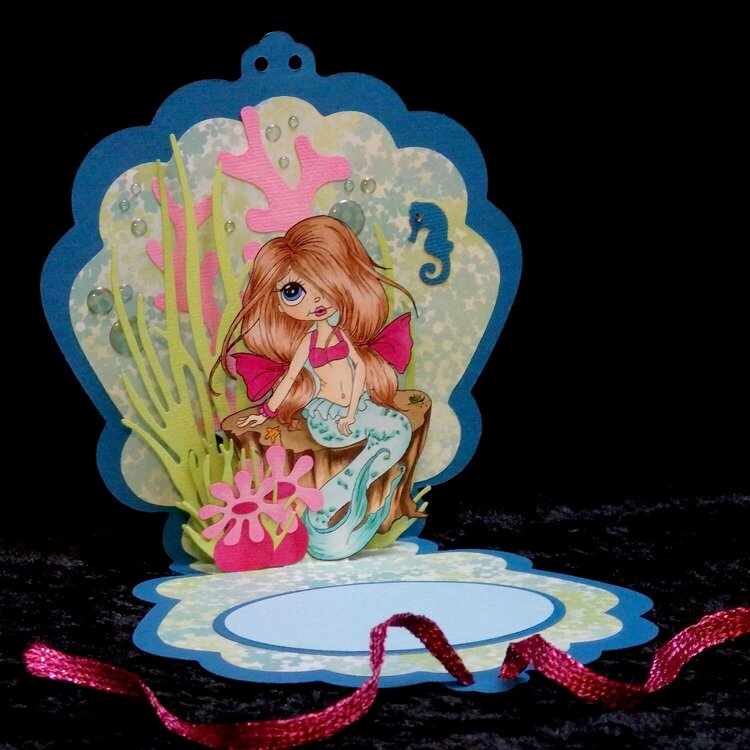 mermaid pop up card