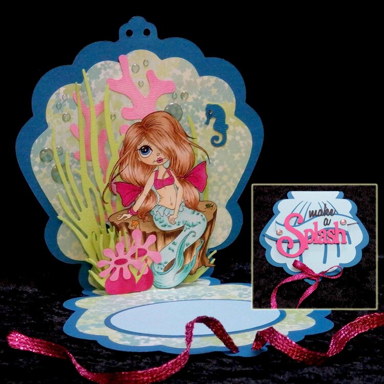 mermaid pop up card