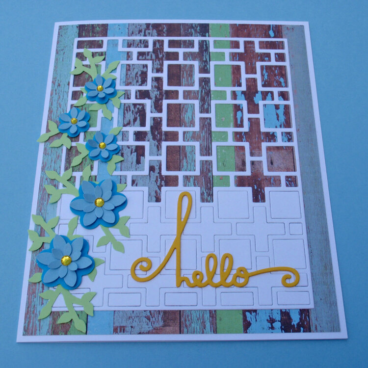 angled view of hello card to show dimension