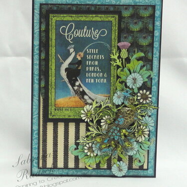 Peacock Card - Graphic 45 Couture