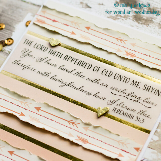 Blush and Gold Word Art Card