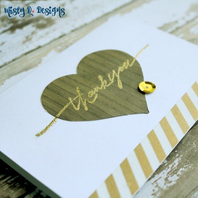 Gold Thank you card