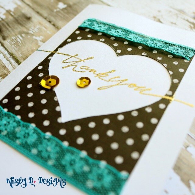 polka dot thank you card