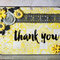 Thank you card in yellow and black