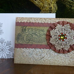 Merry Christmas card with rosette