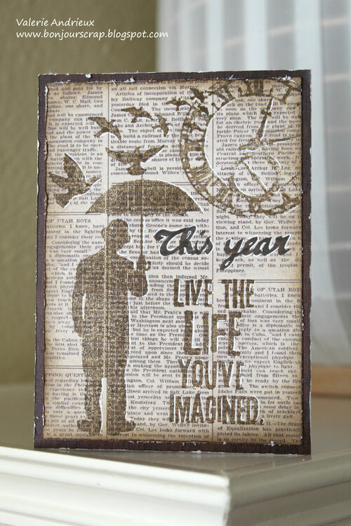 New Year card in (Tim Holtz) style