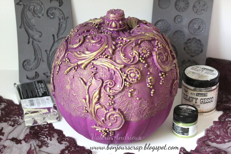Altered pumpkin with Prima moulds