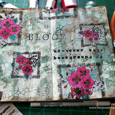 Bloom - an art journal spread