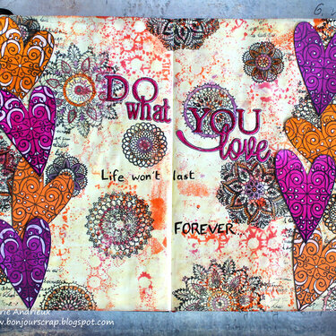 Do what you love - Art journal spread