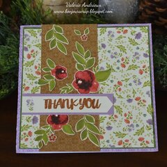 Red flowers Thank You card