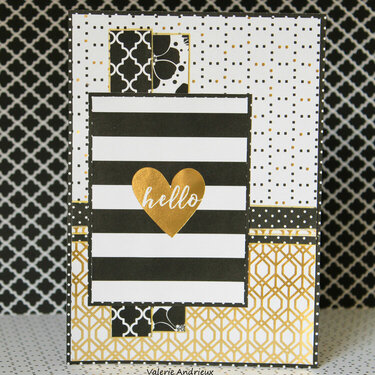 Black and gold hello card
