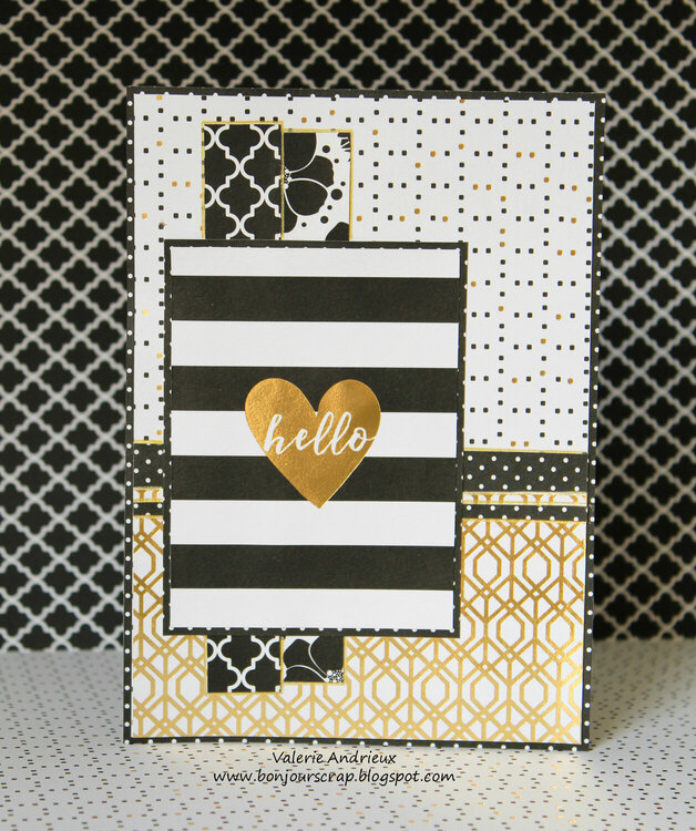 Black and gold hello card