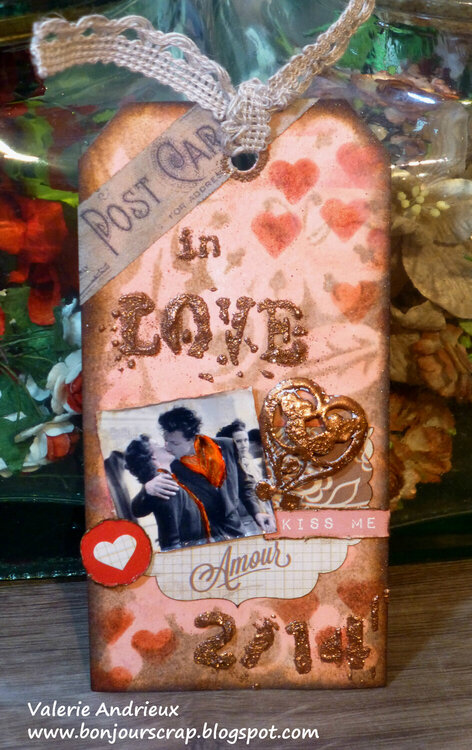 February Tim Holtz tag - In love