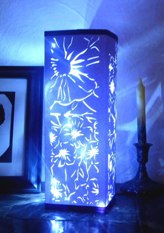 Stenciled paper lantern