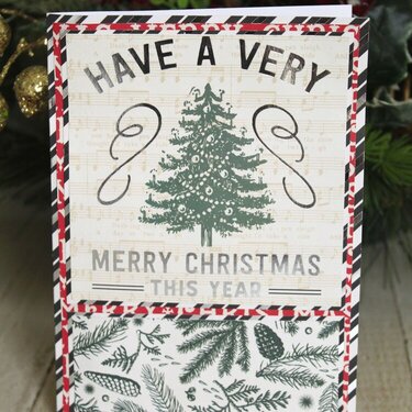 Christmas card in silver and green