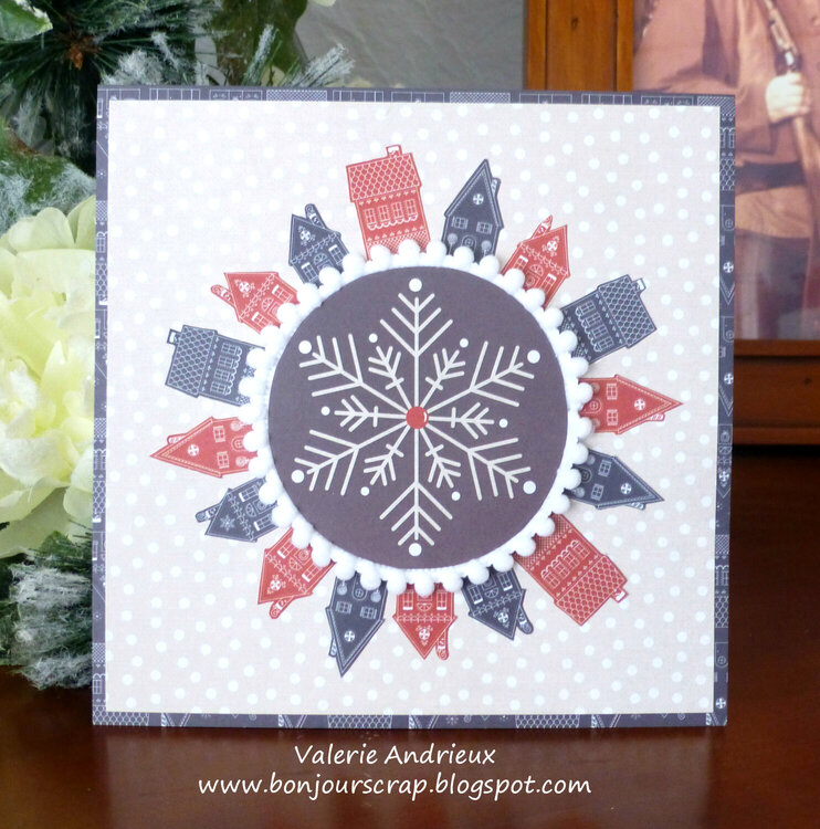 Snowy village - christmas card