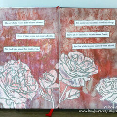 Art journal pages :white roses