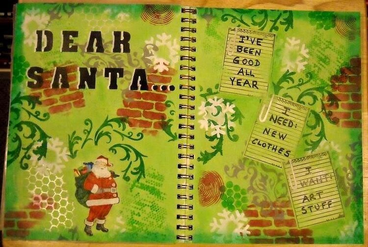 Dear Santa Art Journal Layout