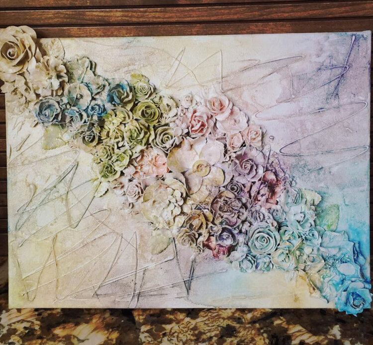 Flower mixed media canvas