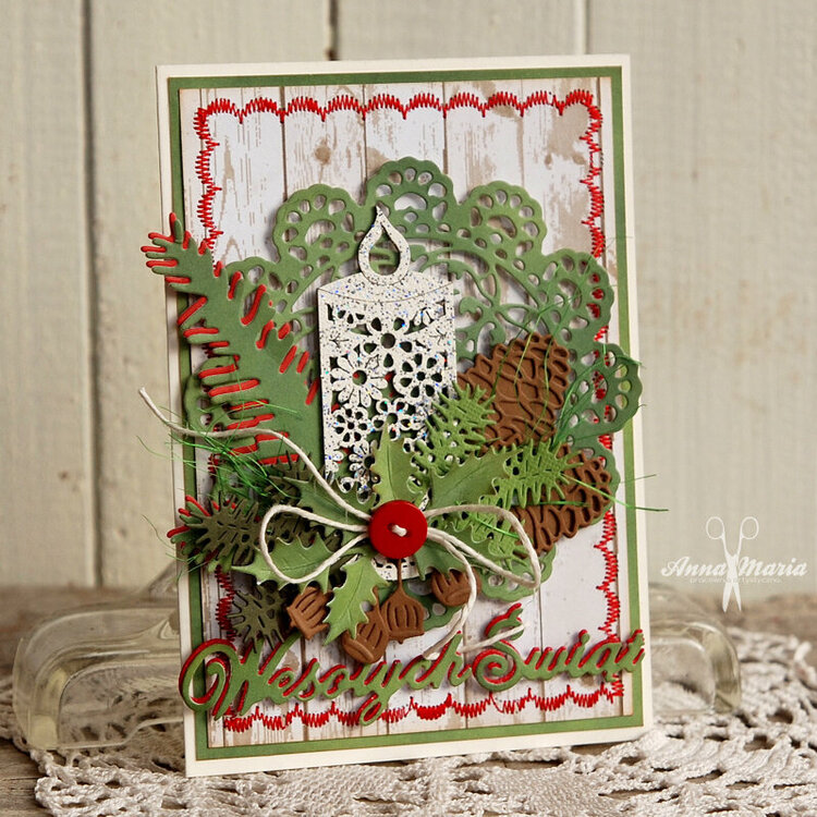 Christmas card with candle