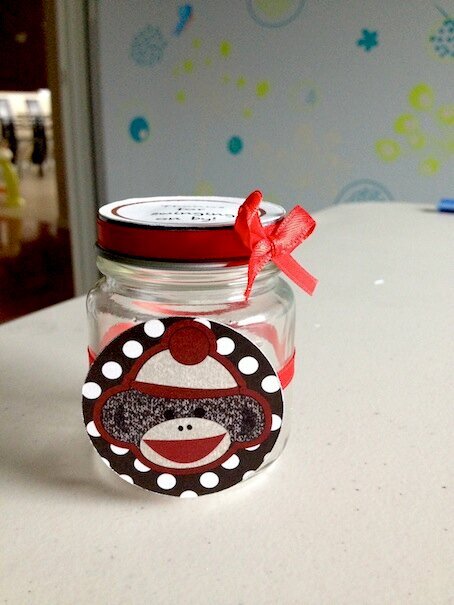 Sock Monkey Favor Jars