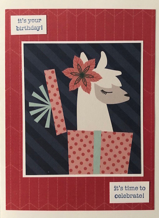 Llama birthday card