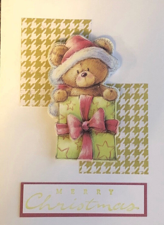 Merry Christmas - bear in present