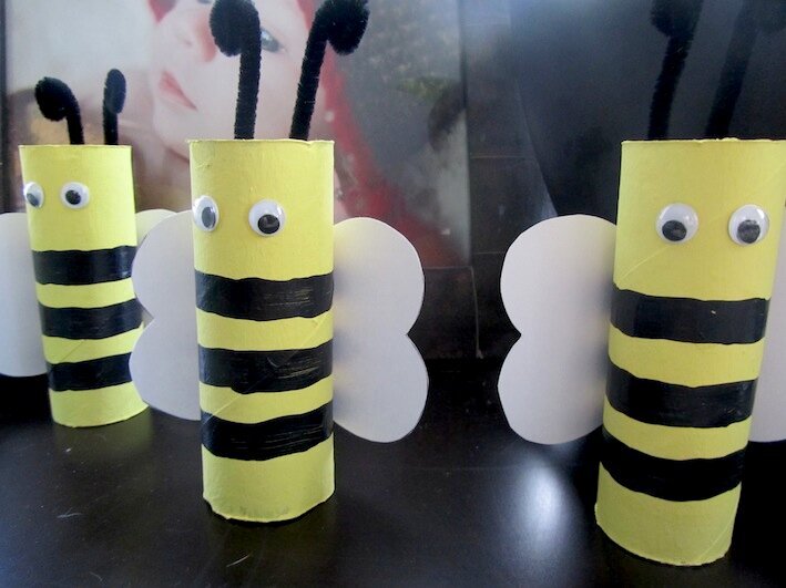 Toilet Paper Roll Bees