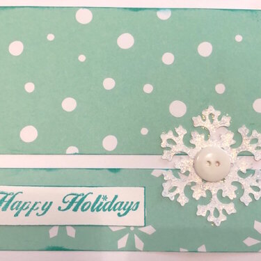 Happy Holidays - button snowflake