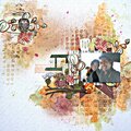 Mixed Media Layout in fall colors