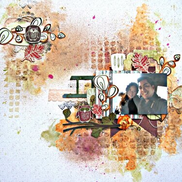 Mixed Media Layout in fall colors