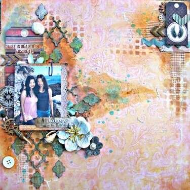 a mixed media layout by Thandar