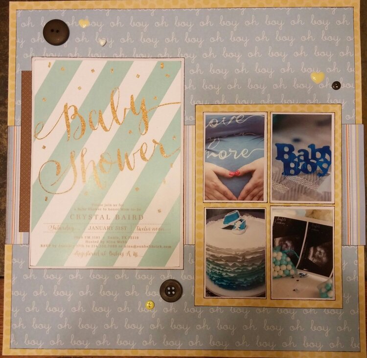 Baby Shower 12x12 Layout - Left Page