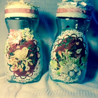 Altered Christmas Jars/ front