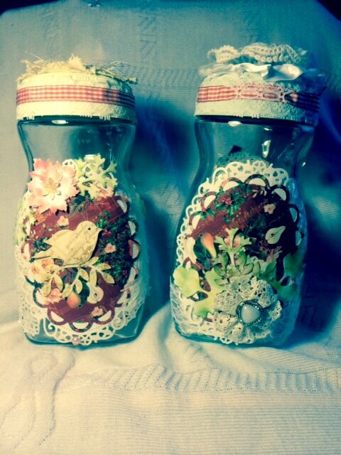 Altered Christmas Jars/ front