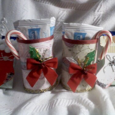 Altered Xmas can/ Hot Cocoa and treat stockings