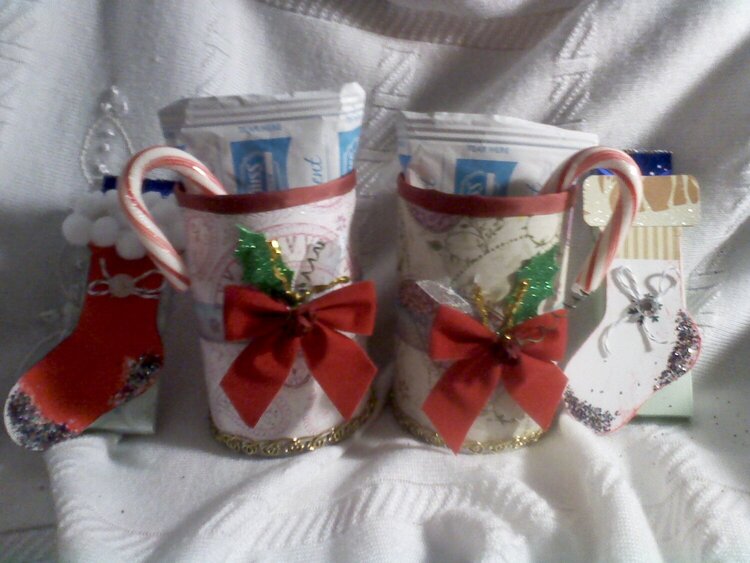 Altered Xmas can/ Hot Cocoa and treat stockings