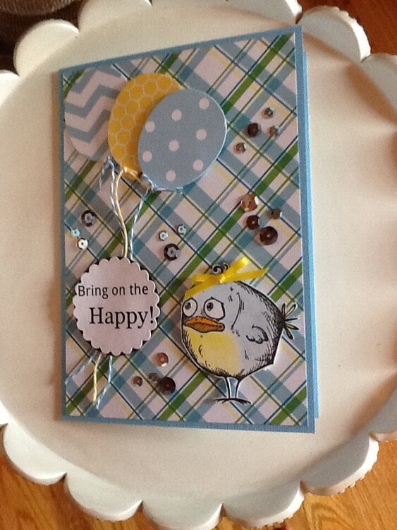 Birthday card using Crazy Bird stamps