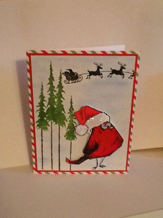 Christmas card with Bird Crazy Stamps