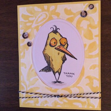 Bird Crazy Thank you card
