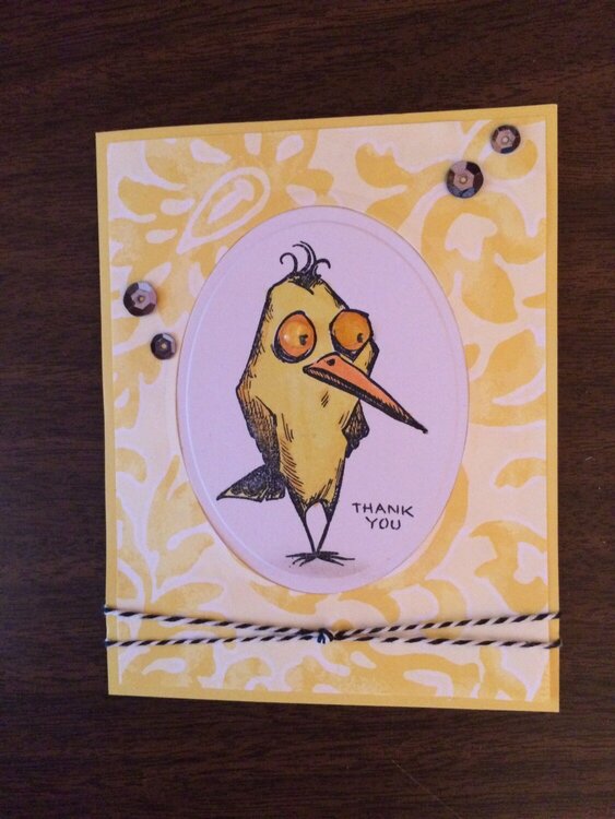 Bird Crazy Thank you card