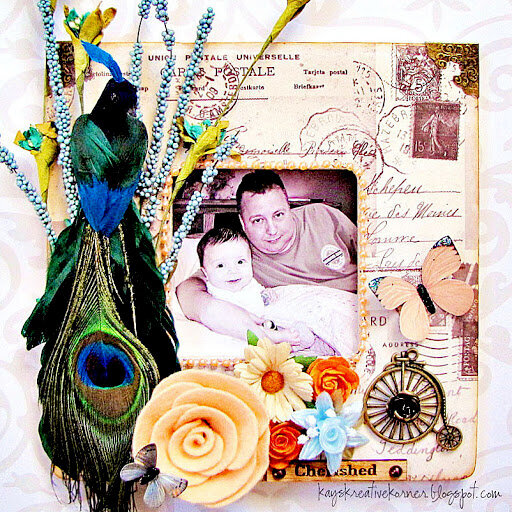 Daddy &amp; Me Altered Picture Frame - Berry71Bleu