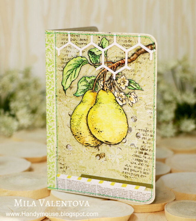 Passport cover &quot;Pear champagne cocktail&quot;.
